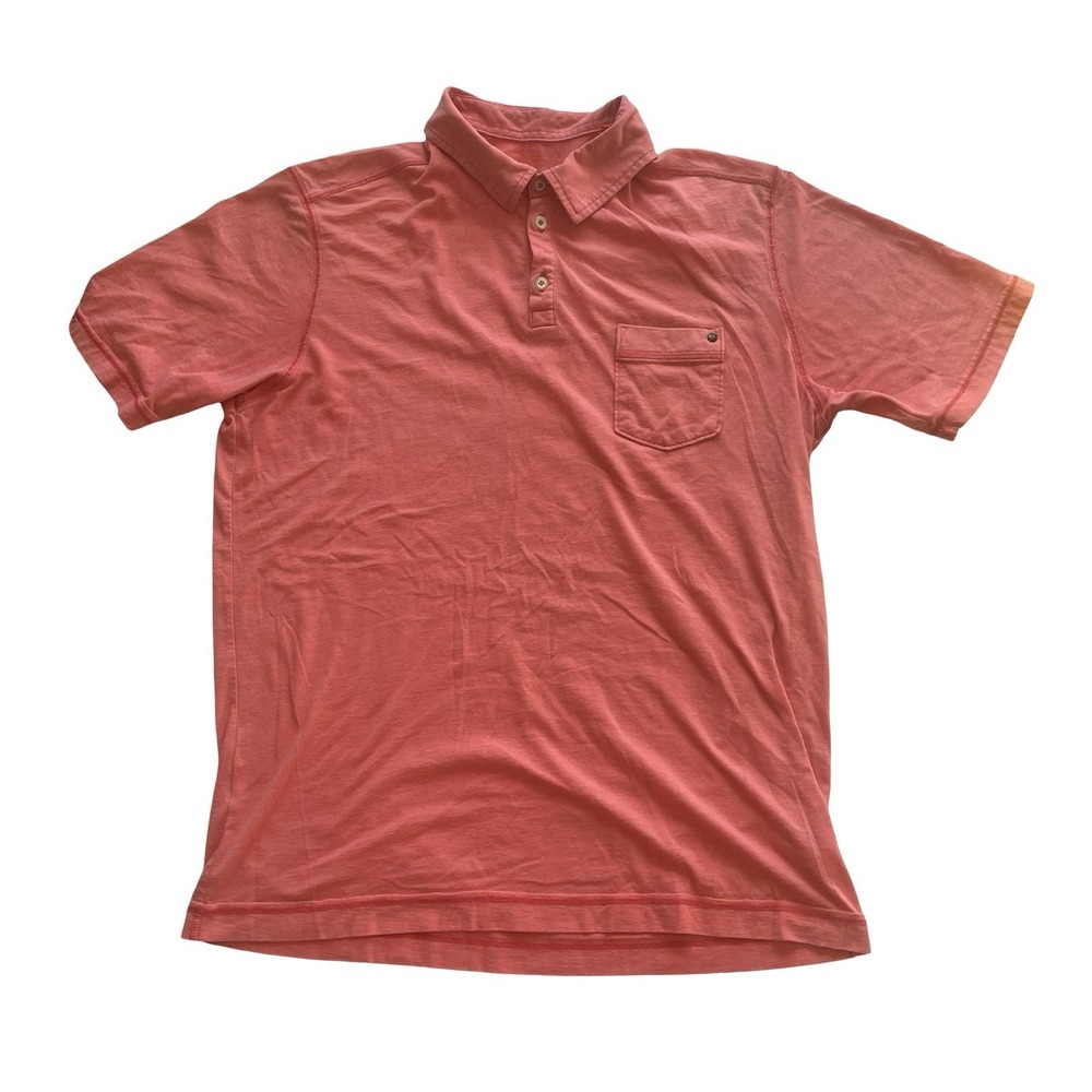 Tommy Bahama Men's Size M Cotton Blend Island Modern Fit Coral Polo Preppy